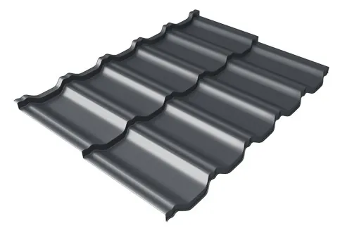 Металлочерепица модульная Квинта Uno Grand Line c 3D резом 0,5 Rooftop Matte RAL 7024 мокрый асфальт купить в Благовещенске