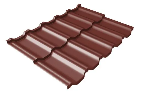 Металлочерепица модульная Квинта Uno Grand Line c 3D резом 0,5 Satin RAL 3009 оксидно-красный купить в Благовещенске