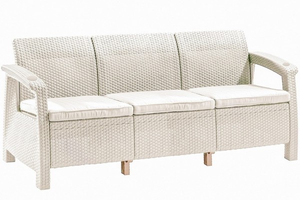 Трёхместный диван  Yalta Sofa 3 Seat белый купить в Благовещенске