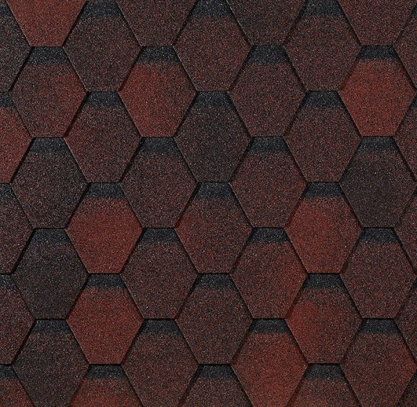 Гибкая черепица EURASIA Docke, Коллекция ШЕСТИГРАННИК Красный купить в Благовещенске