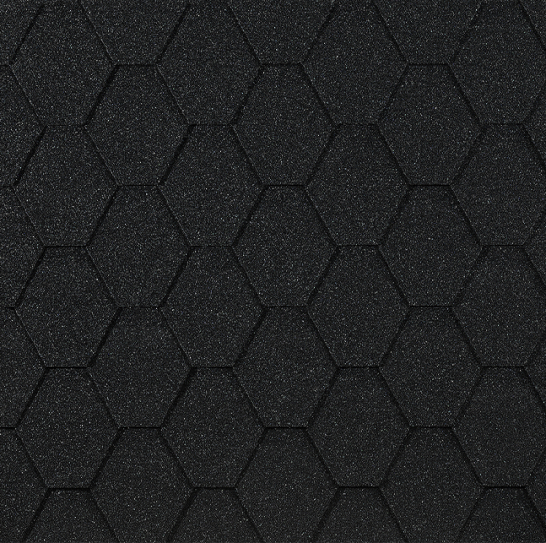 Гибкая черепица EURASIA Docke, Коллекция ШЕСТИГРАННИК Чёрный купить в Благовещенске
