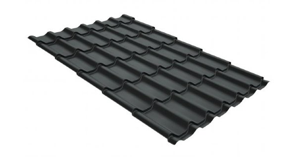 Металлочерепица классик GL 0,5 GreenCoat Pural Matt RR 23 темно-серый (RAL 7024 мокрый асфальт) купить в Благовещенске