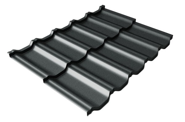 Металлочерепица модульная Квинта Uno Grand Line c 3D резом 0,5 GreenСoat Pural Matt RR2Н3 (RAL 7016 антрацитово-серый) купить в Благовещенске