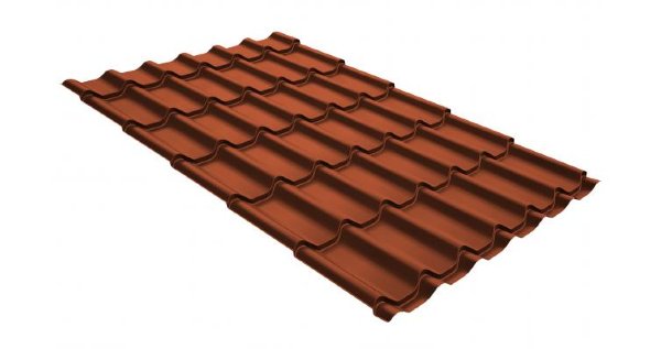 Металлочерепица классик GL 0,5 GreenCoat Pural RR 750 кирпично-красный (RAL 8004 терракота) купить в Благовещенске