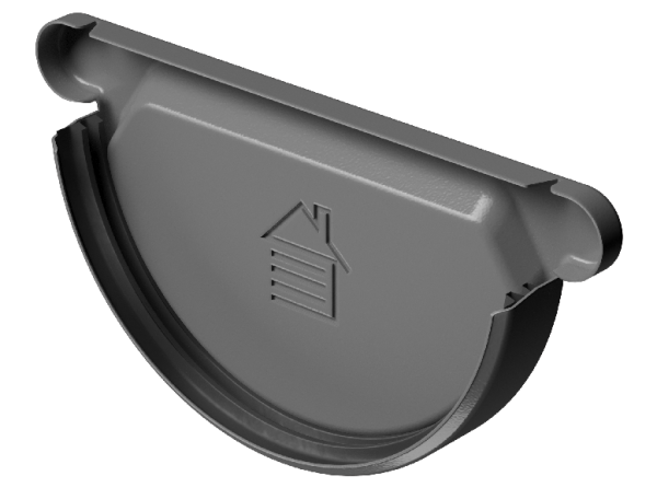 Заглушка желоба D125 Döcke STAL PREMIUM Графит, (RAL 7024) купить в Благовещенске