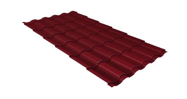 Металлочерепица кредо 0,5 Satin RAL 3005 красное вино купить в Благовещенске