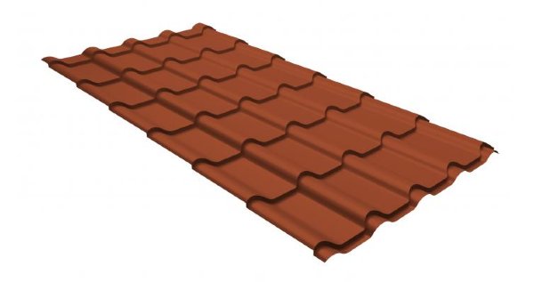 Металлочерепица камея GL 0,5 GreenCoat Pural RR 750 кирпично-красный (RAL 8004 терракота) купить в Благовещенске