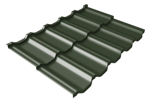 Металлочерепица модульная Квинта Uno Grand Line c 3D резом 0,5 GreenСoat Pural RR 11 темно-зеленый (RAL 6020 хромовая зелень) купить в Благовещенске