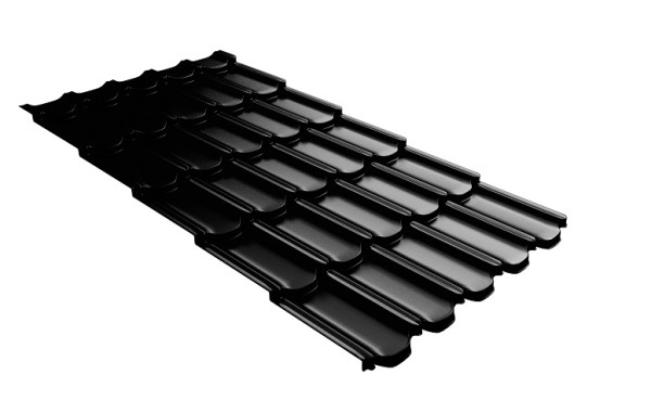 Металлочерепица квинта плюс с 3D резом 0,5 GreenСoat Pural Matt RR 33 черный (RAL 9005 черный) купить в Благовещенске