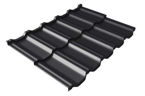 Металлочерепица модульная Квинта Uno Grand Line c 3D резом 0,5 Quarzit lite RAL 9005 черный купить в Благовещенске