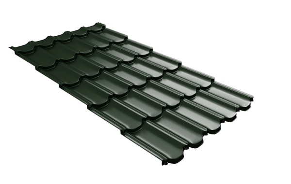 Металлочерепица квинта плюс с 3D резом 0,5 GreenСoat Pural RR 11 темно-зеленый (RAL 6020 хромовая зелень) купить в Благовещенске