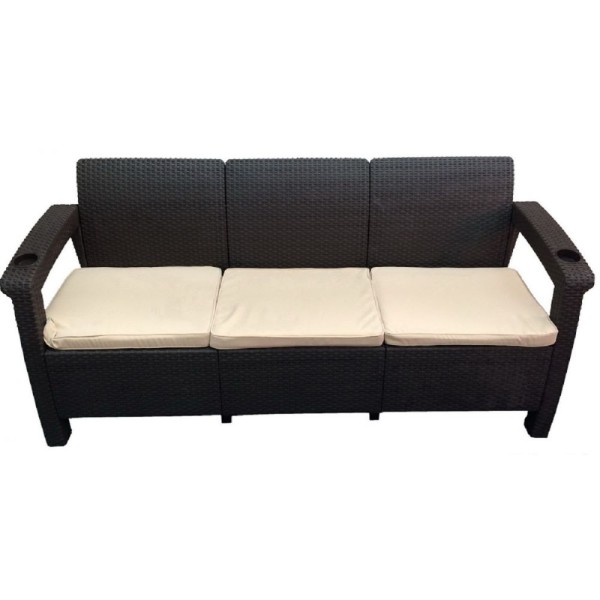 Трёхместный диван  Yalta Sofa 3 Seat венге купить в Благовещенске