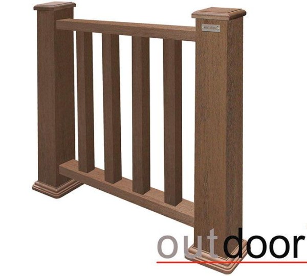 Ограждение из ДПК Outdoor Классик 3D STORM коричневый микс купить в Благовещенске