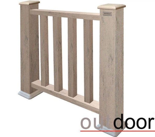 Ограждение из ДПК Outdoor Классик 3D STORM серый микс купить в Благовещенске