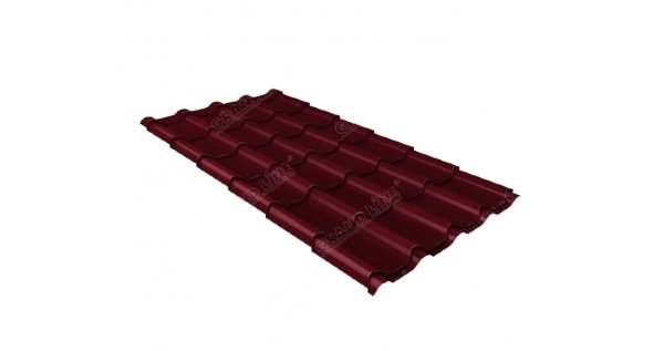 Металлочерепица камея 0,5 Satin RAL 3005 красное вино купить в Благовещенске