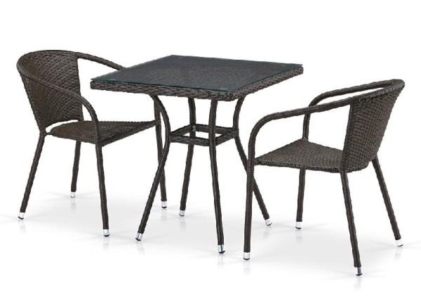 Комплект плетеной мебели AFINA из иск. ротанга T282BNT/Y137C-W53 Brown 2Pcs купить в Благовещенске