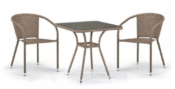 Комплект плетеной мебели AFINA из иск. ротанга T282BNT/Y137C-W56 Light Brown 2Pcs купить в Благовещенске