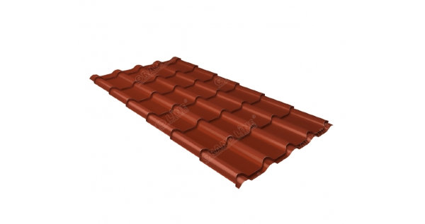 Металлочерепица камея 0,5 Satin RAL 8004 терракота купить в Благовещенске