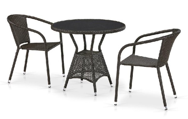 Комплект плетеной мебели AFINA из иск. ротанга T707ANS/Y137C-W53 Brown 2Pcs купить в Благовещенске