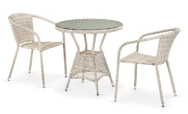 Комплект плетеной мебели AFINA из иск. ротанга T705ANT/Y137C-W85 Latte 2Pcs купить в Благовещенске