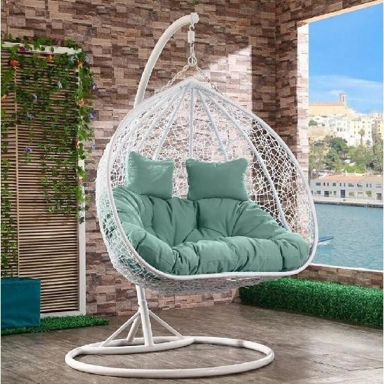 Кресло Подвесное из искусственного ротанга AFM-109A White/Green купить в Благовещенске