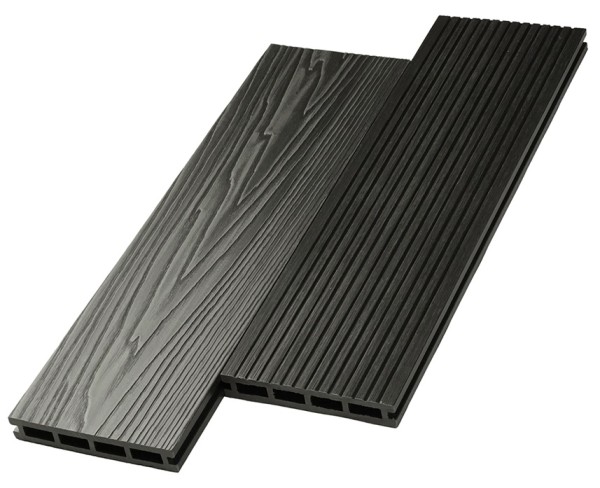 Террасная доска ДПК NanoWood двусторонняя New 3D тиснение + вельвет Графит купить в Благовещенске