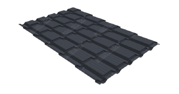Металлочерепица GL квадро профи 0,5 Satin RAL 7024 мокрый асфальт купить в Благовещенске
