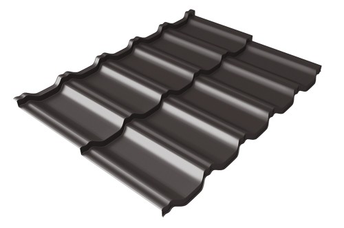 Металлочерепица модульная Квинта Uno Grand Line c 3D резом 0,5 Satin RR 32 темно-коричневый купить в Благовещенске