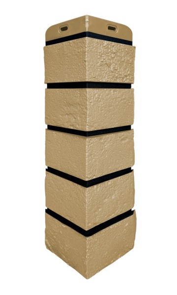 Угол Grand Line состаренный кирпич премиум Песочный (шов RAL 9005) купить в Благовещенске