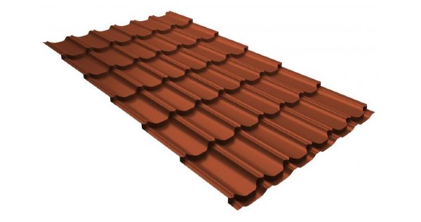 Металлочерепица квинта плюс 0,5 GreenCoat Pural RR 750 кирпично-красный (RAL 8004 терракота) купить в Благовещенске